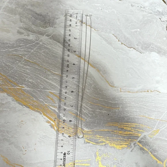 Sterling silver 925 long Sleek Silver Necklace for Women - Picture 4 of 4